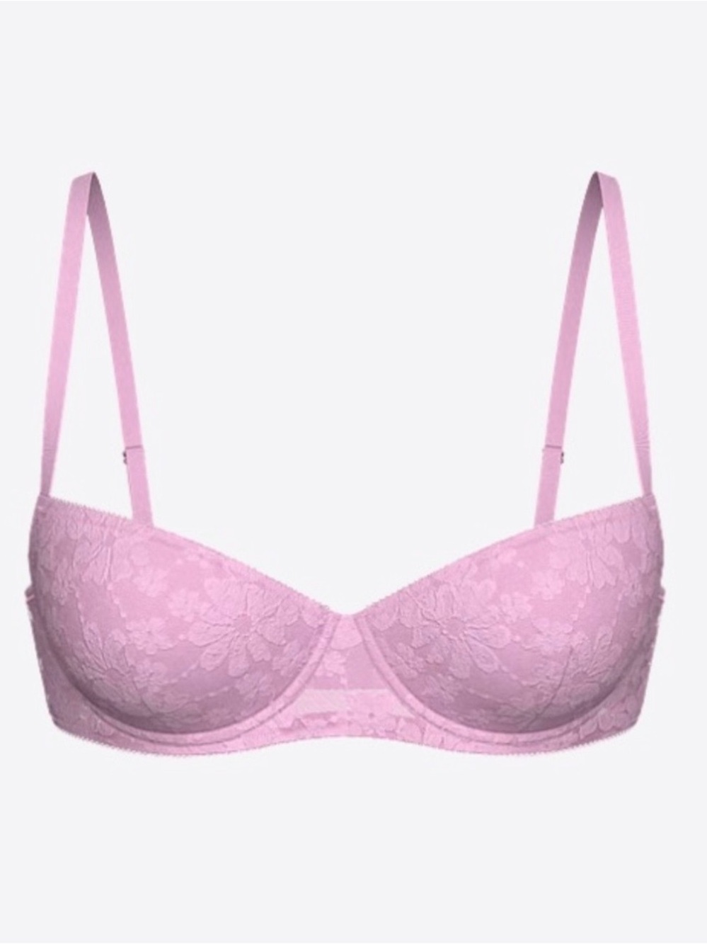 Victoria Secret Women’s Pink Floral Lace Underwired Balconette Bra 36B